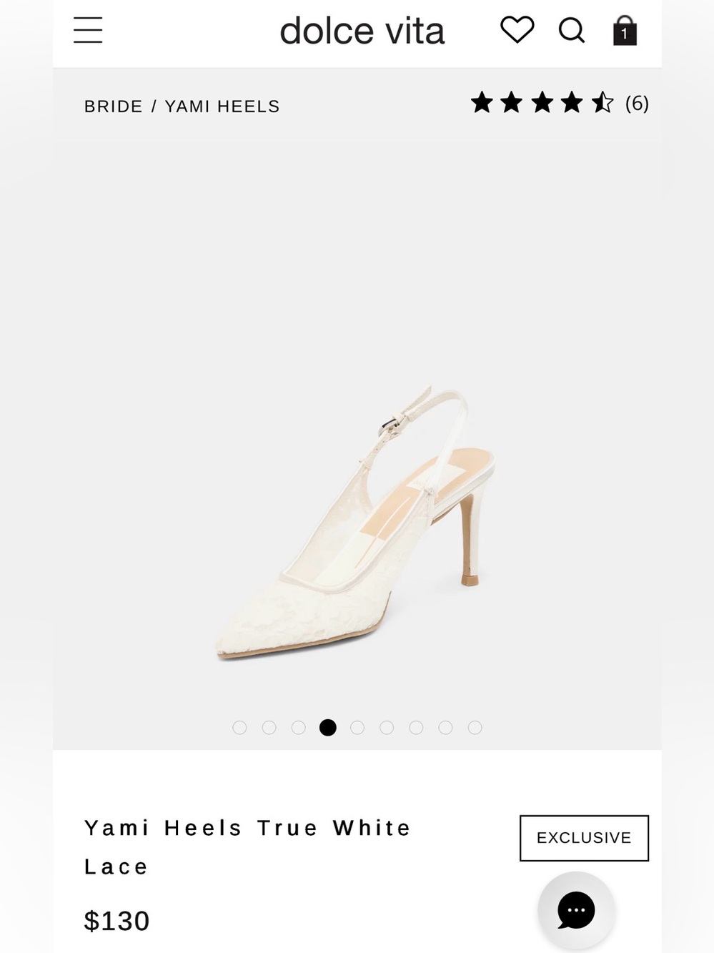 Dolce Vita Yami Lace Slingback Heels in True White